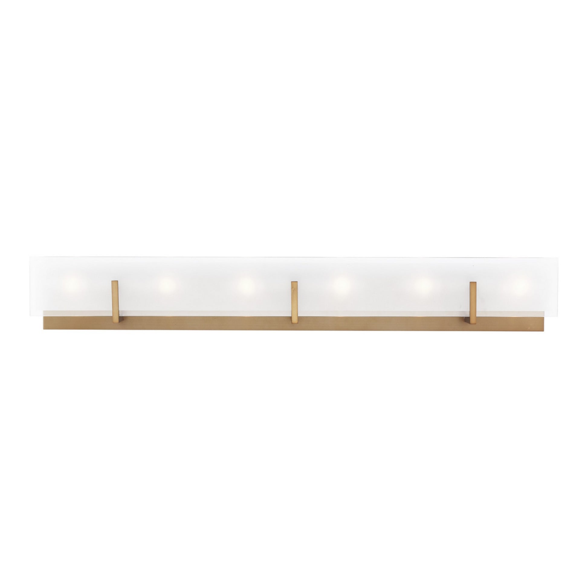 Syll 38" 6-Light Bathroom Vanity, Satin Brass Finish - Bees Lighting