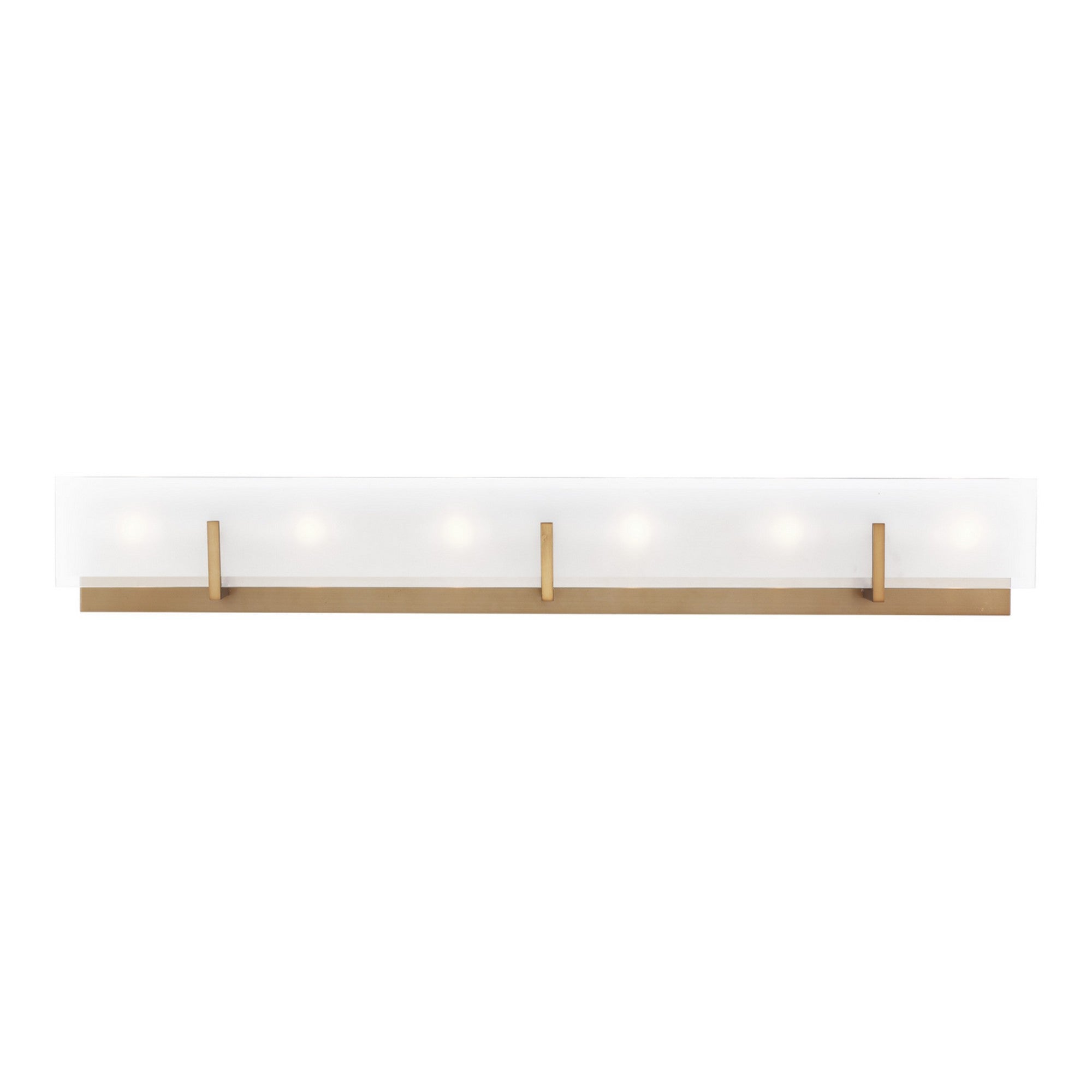 Syll 38" 6-Light Bathroom Vanity, Satin Brass Finish - Bees Lighting