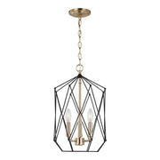 Zarra 12" Medium 3-Light Lantern, Satin Brass Finish - Bees Lighting