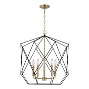Zarra 23" LED Large 5-Light Lantern, Satin Brass Finish - Bees Lighting