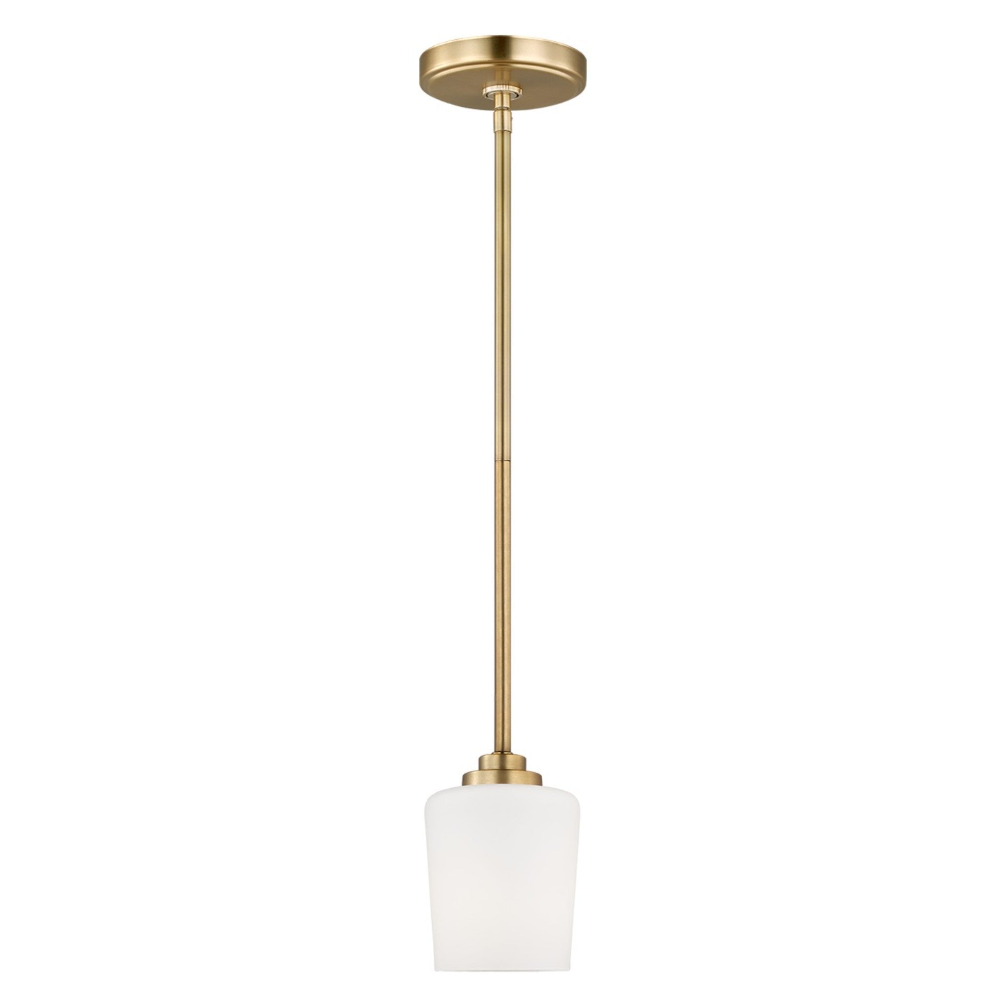 Windom 4" LED Mini Pendant, Satin Brass Finish - Bees Lighting
