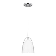Norman 6" LED Mini Pendant, Chrome Finish with Matte White Shade - Bees Lighting