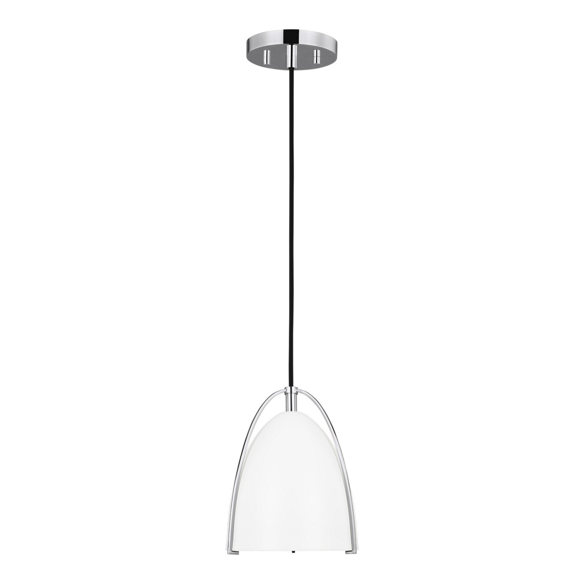 Norman 6" LED Mini Pendant, Chrome Finish with Matte White Shade - Bees Lighting