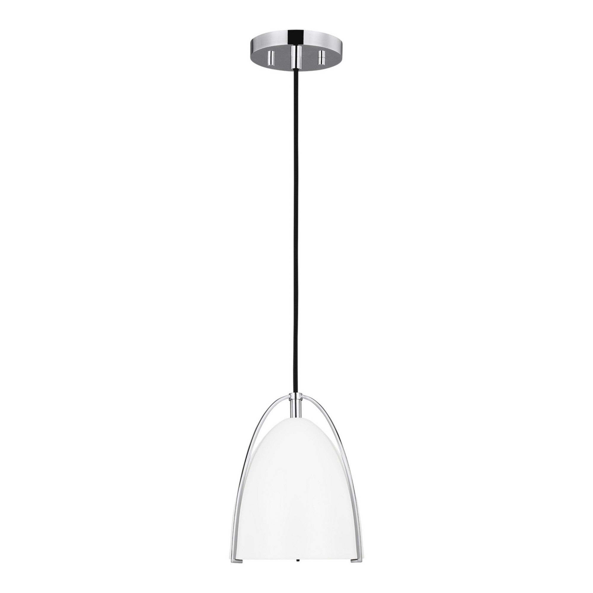 Norman 6" LED Mini Pendant, Chrome Finish with Matte White Shade - Bees Lighting
