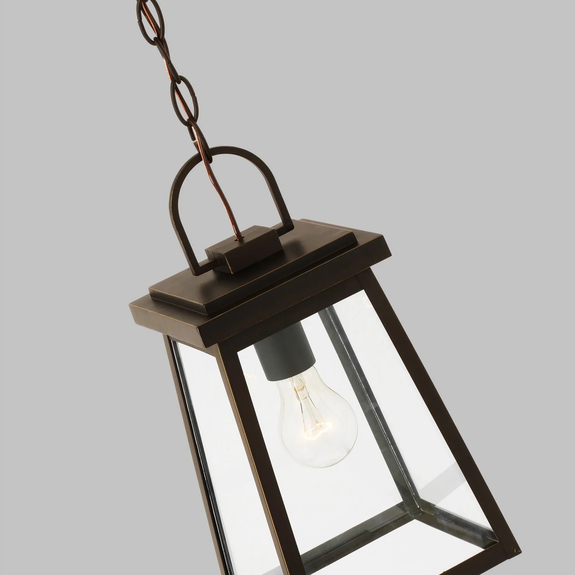 Founders 14" Outdoor Pendant, Antique Bronze Finish - Bees Lighting