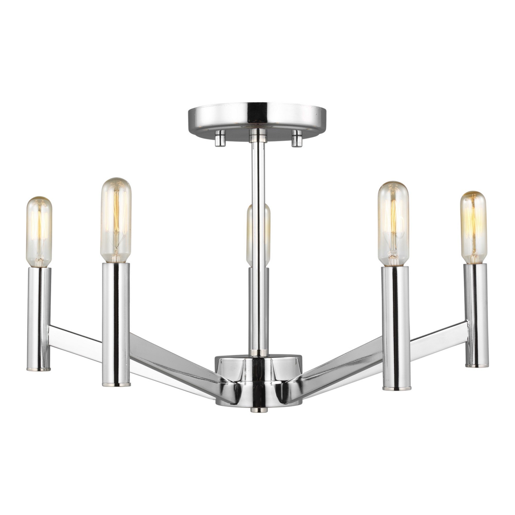 Vector 18" 5-Light Semi Flush Mount, Chrome Finish - Bees Lighting