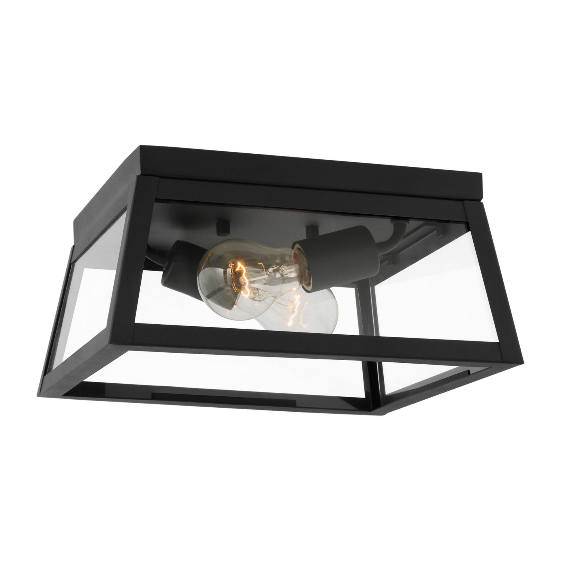 Founders 12" 2-Light Outdoor Flush Mount, Black Finish - Bees Lighting