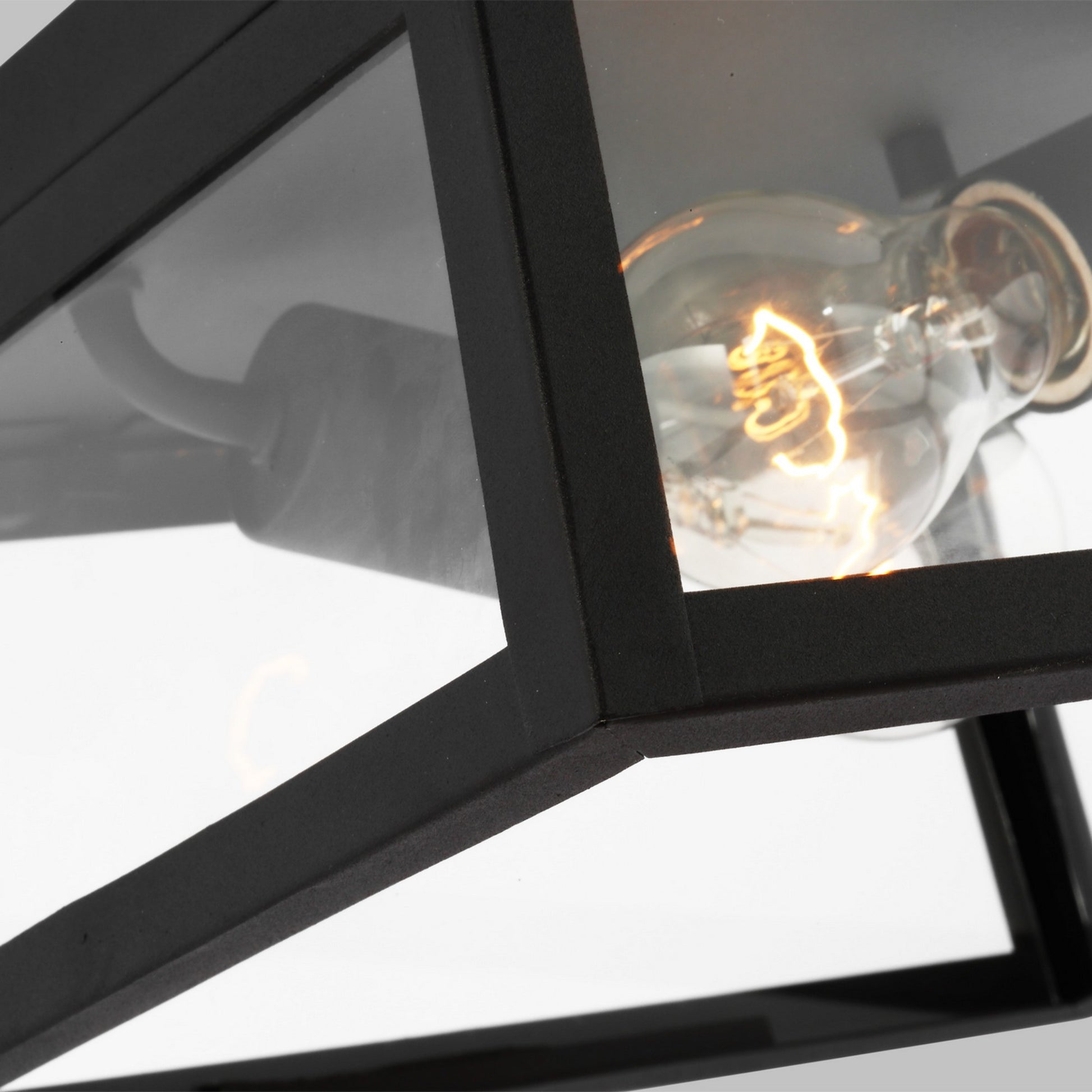 Founders 12" 2-Light Outdoor Flush Mount, Black Finish - Bees Lighting