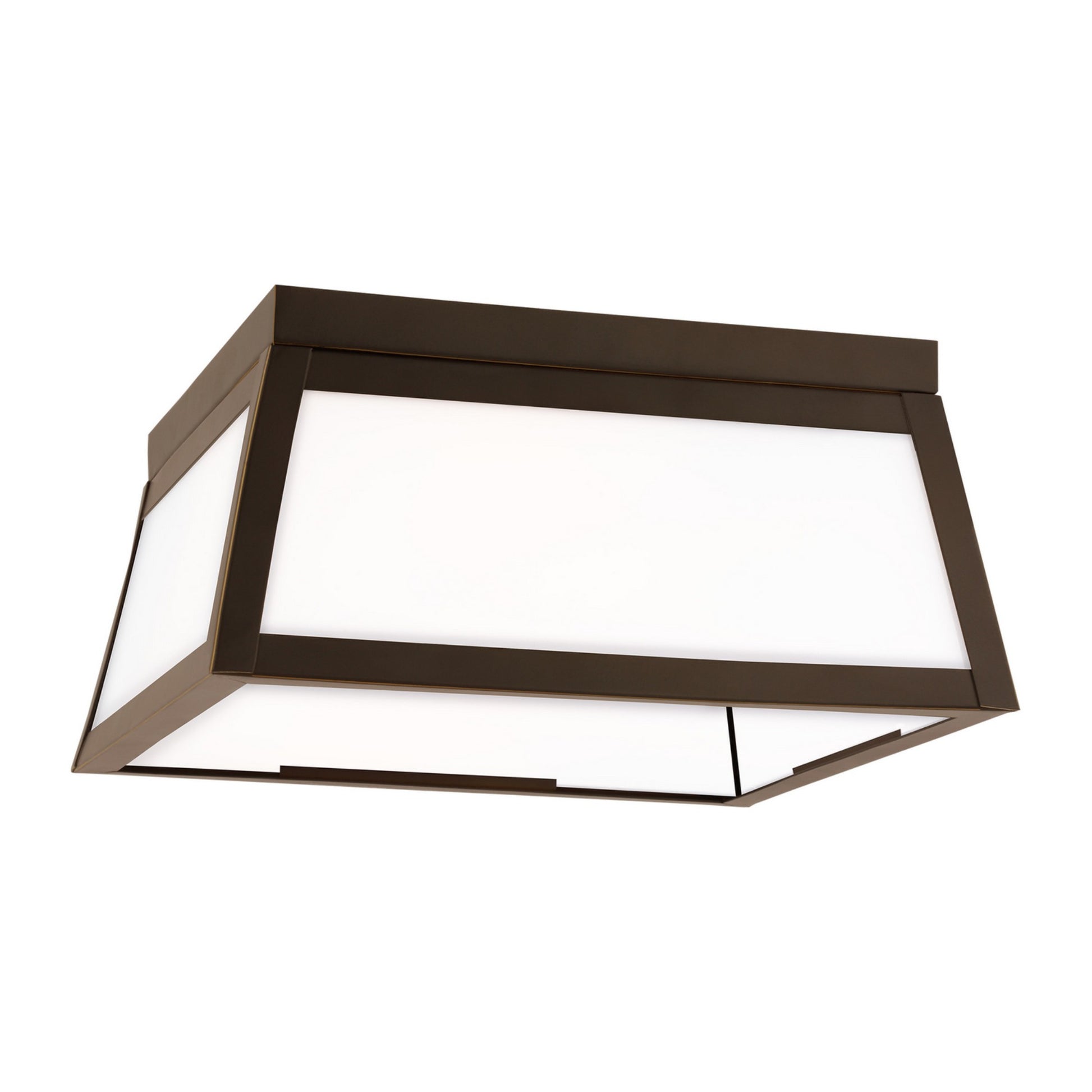 Founders 12" 2-Light Outdoor Flush Mount, Antique Bronze Finish - Bees Lighting