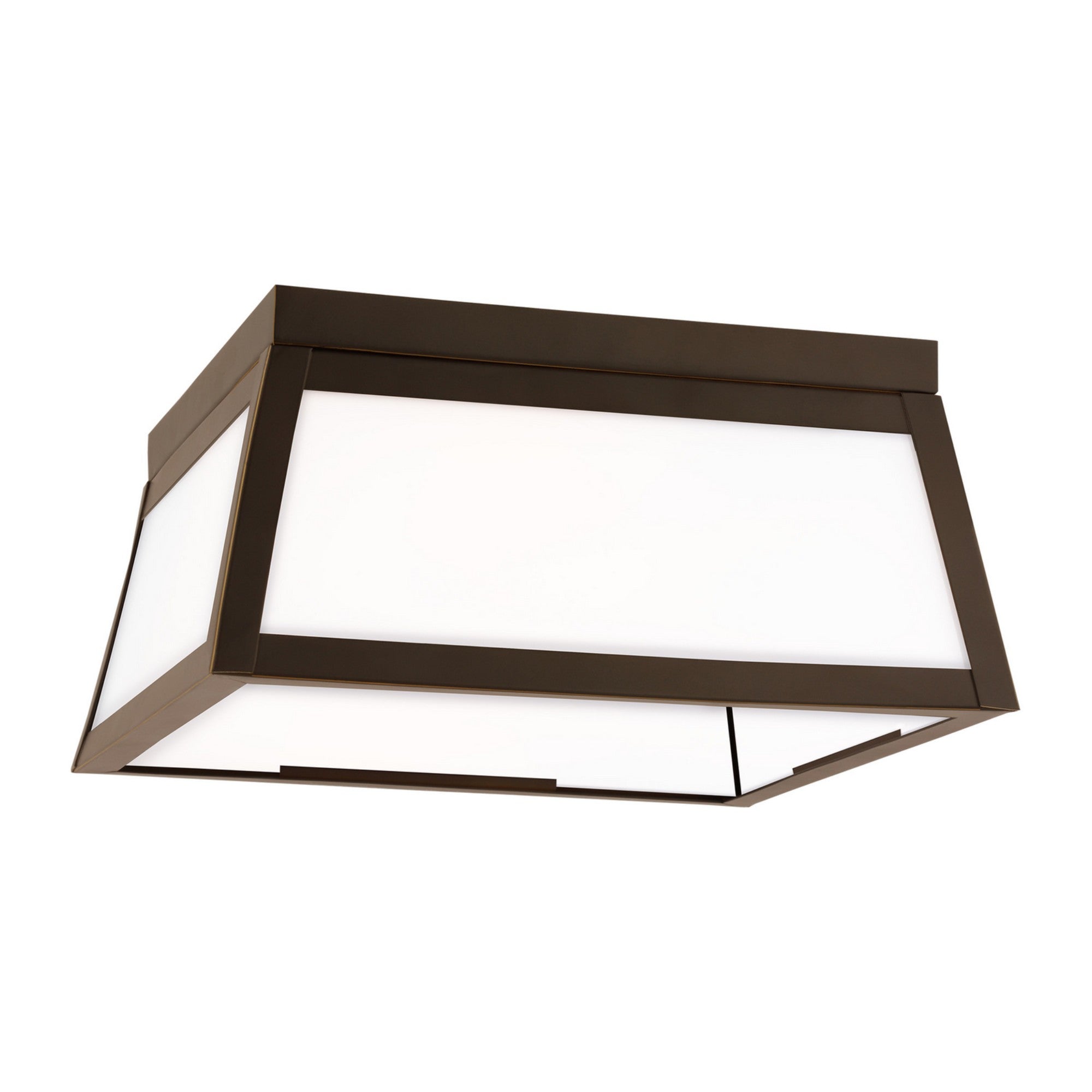 Founders 12" 2-Light Outdoor Flush Mount, Antique Bronze Finish - Bees Lighting