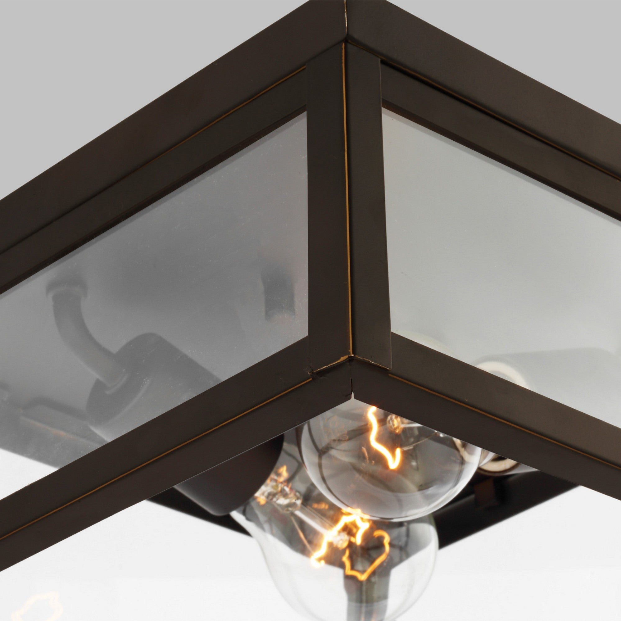 Founders 12" 2-Light Outdoor Flush Mount, Antique Bronze Finish - Bees Lighting