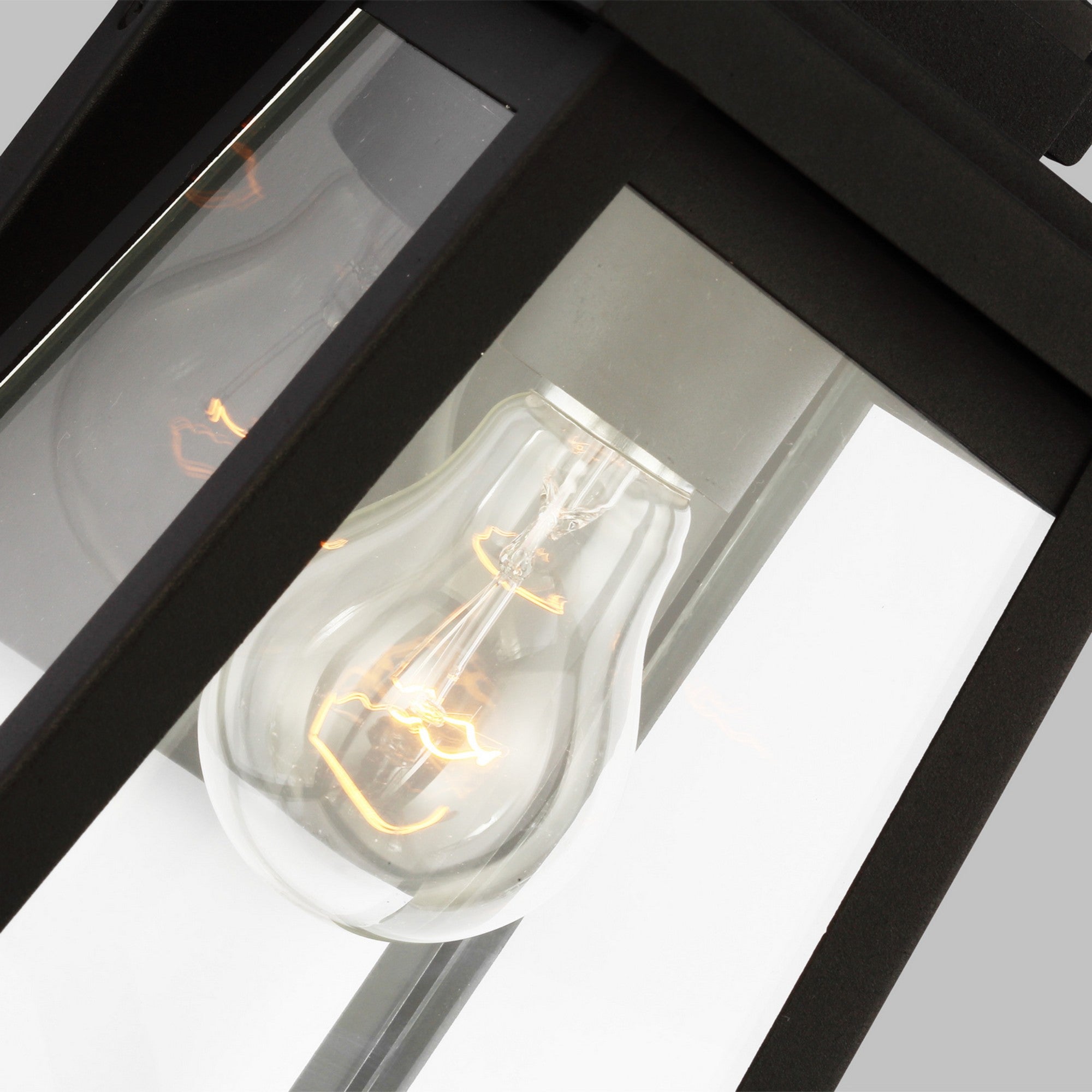 Founders 12" Small Outdoor Wall Lantern, Black Finish - Bees Lighting