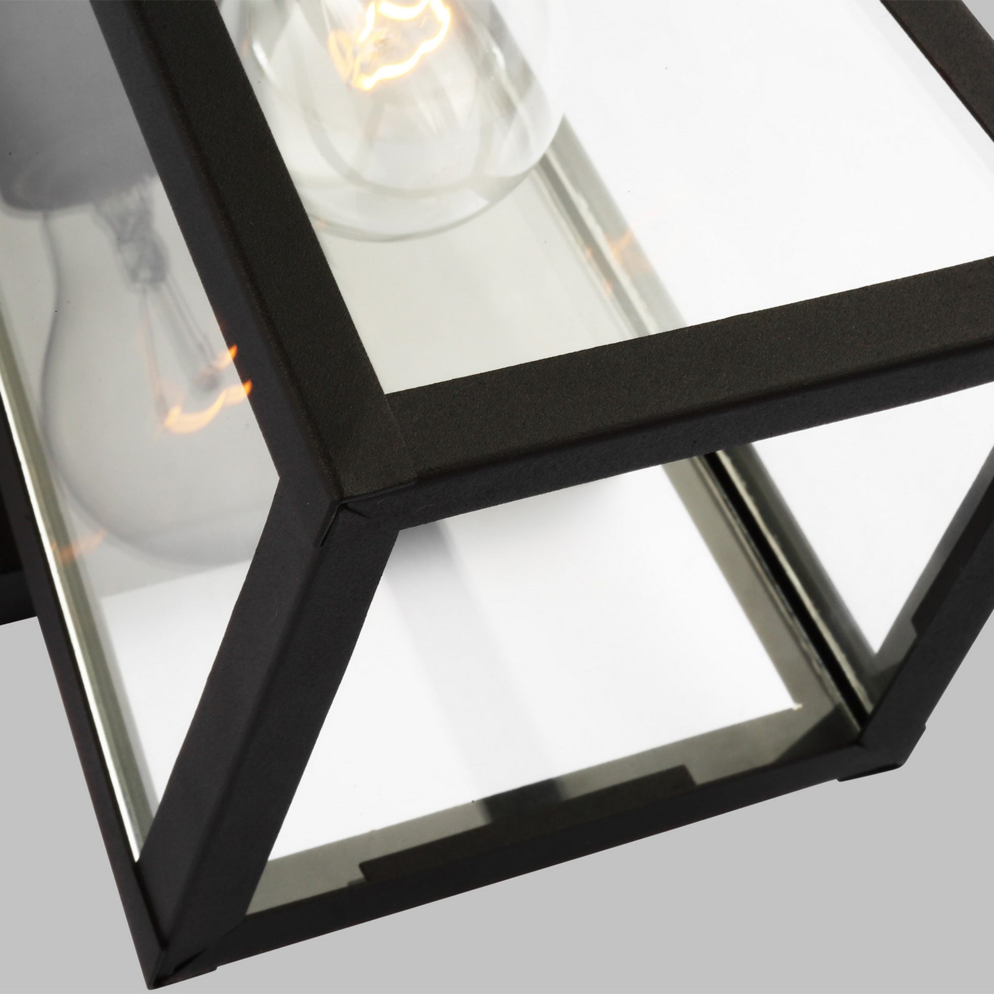 Founders 12" Small Outdoor Wall Lantern, Black Finish - Bees Lighting