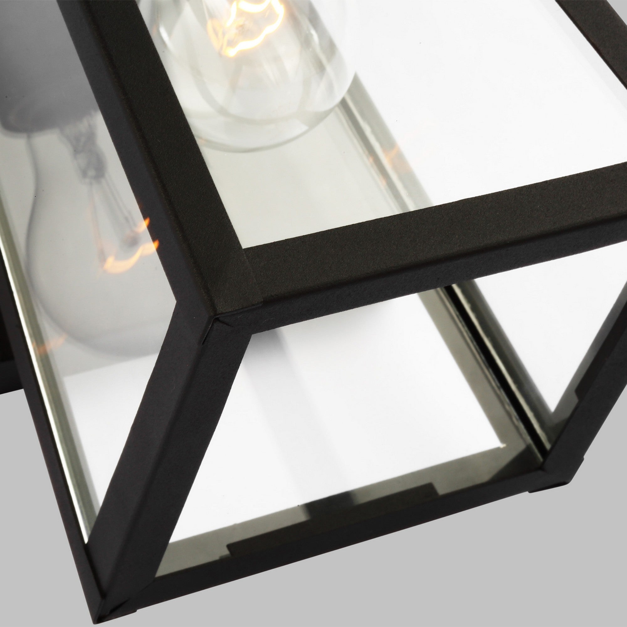 Founders 12" Small Outdoor Wall Lantern, Black Finish - Bees Lighting