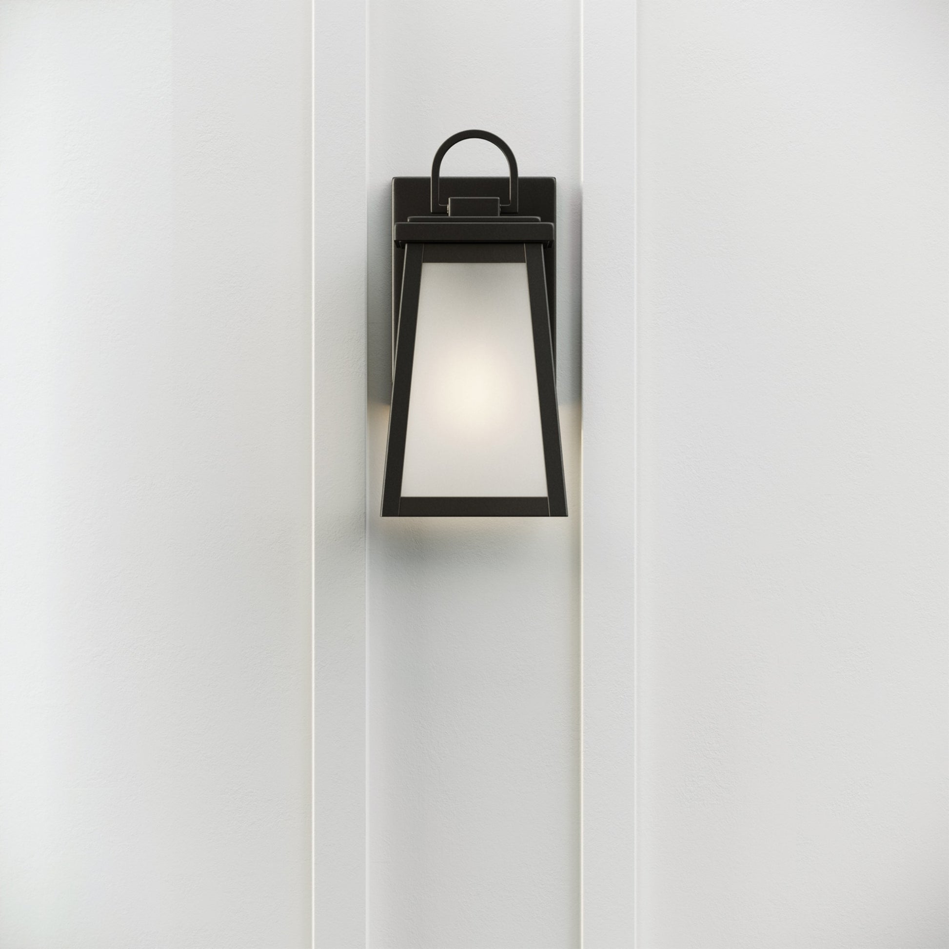 Founders 12" Small Outdoor Wall Lantern, Black Finish - Bees Lighting