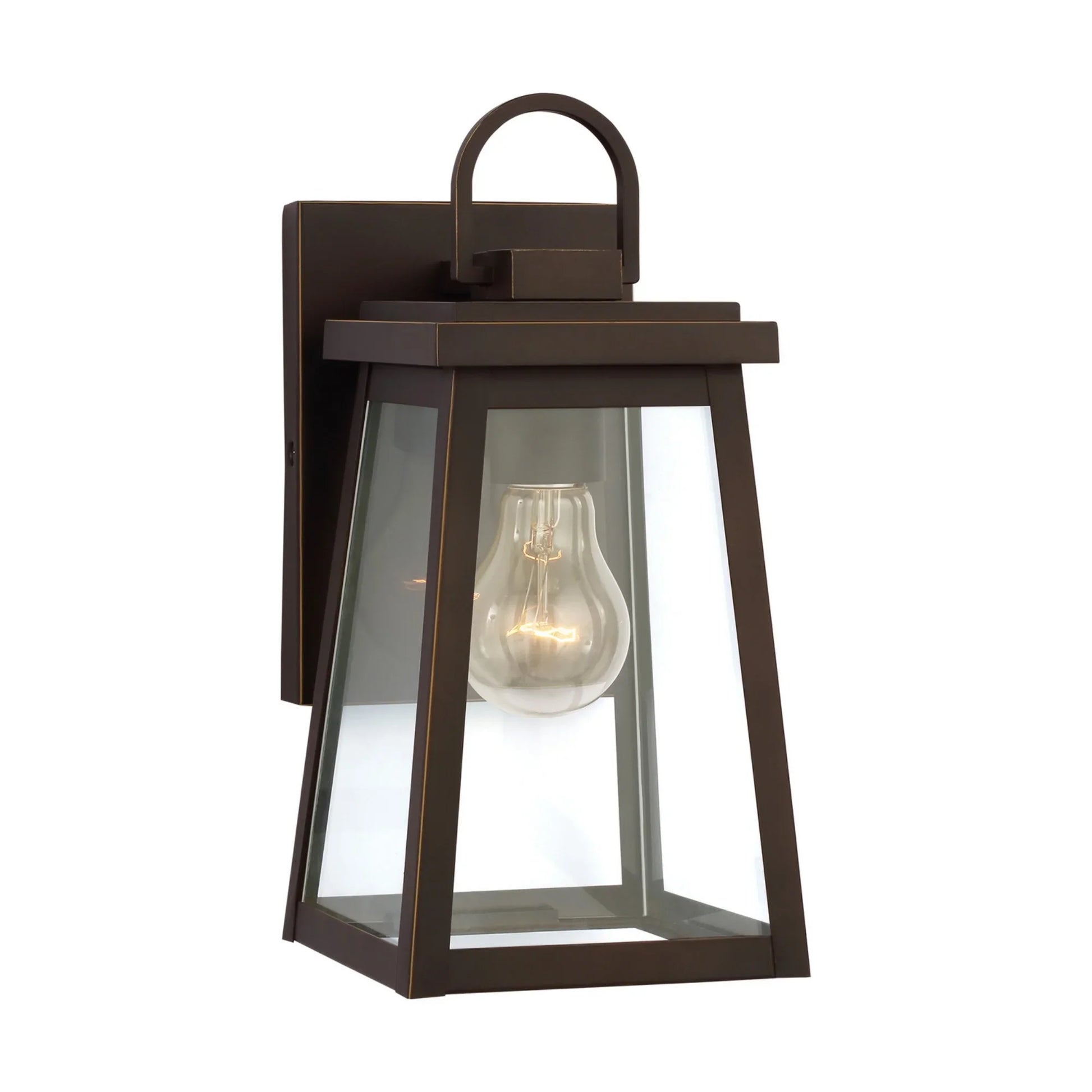 Founders 12" Small Outdoor Wall Lantern, Antique Bronze Finish - Bees Lighting