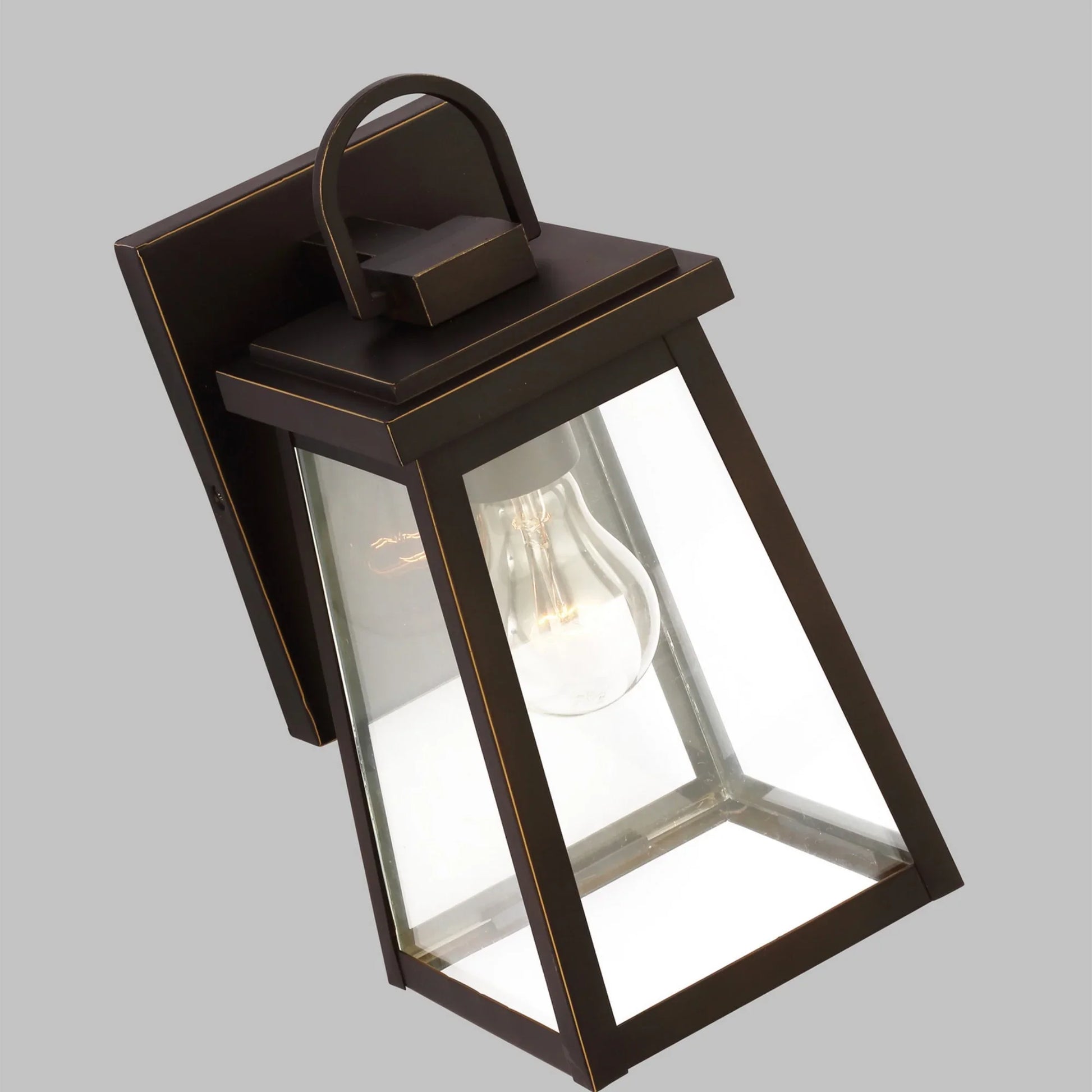 Founders 12" Small Outdoor Wall Lantern, Antique Bronze Finish - Bees Lighting