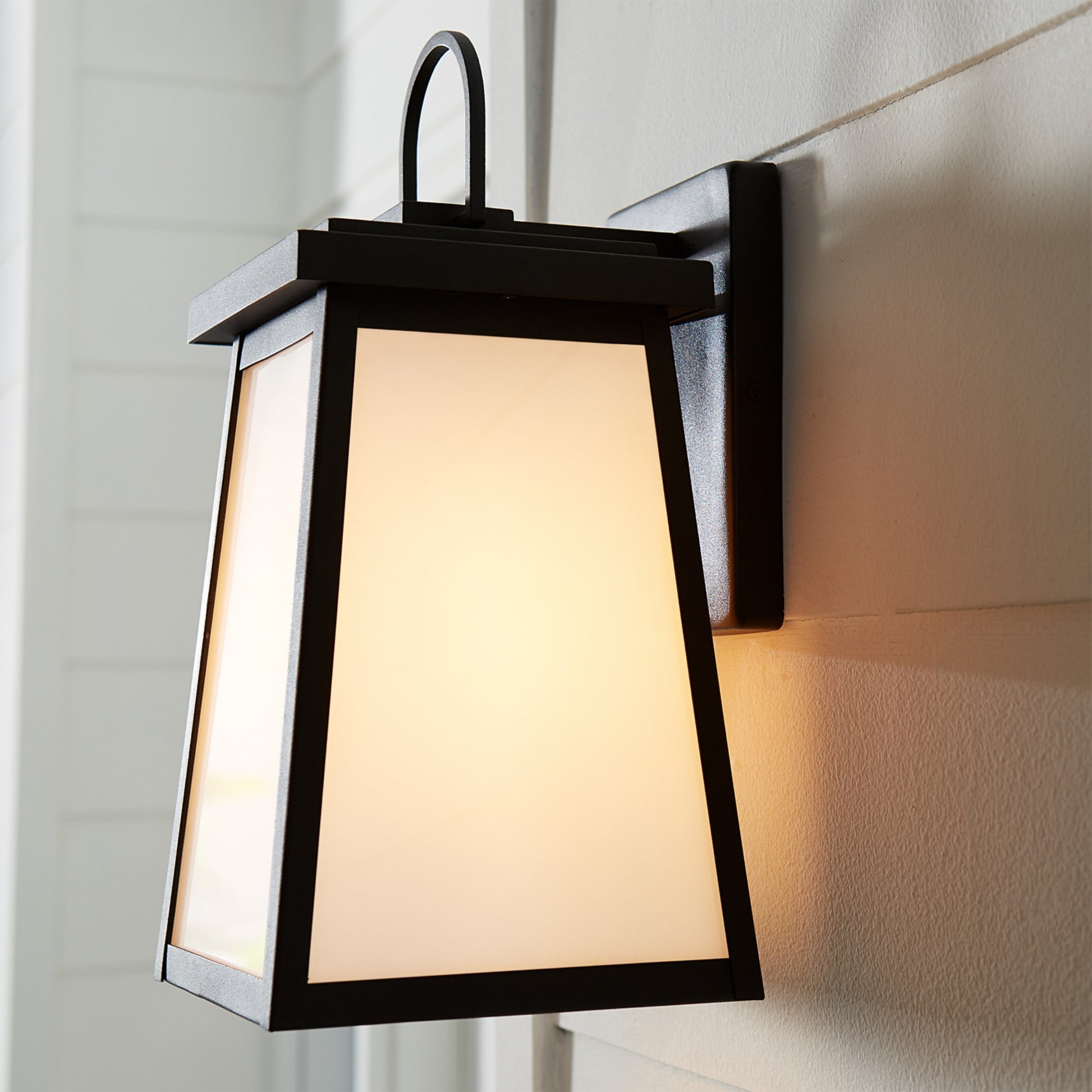 Founders 14" Medium LED Outdoor Wall Lantern, Black Finish - Bees Lighting