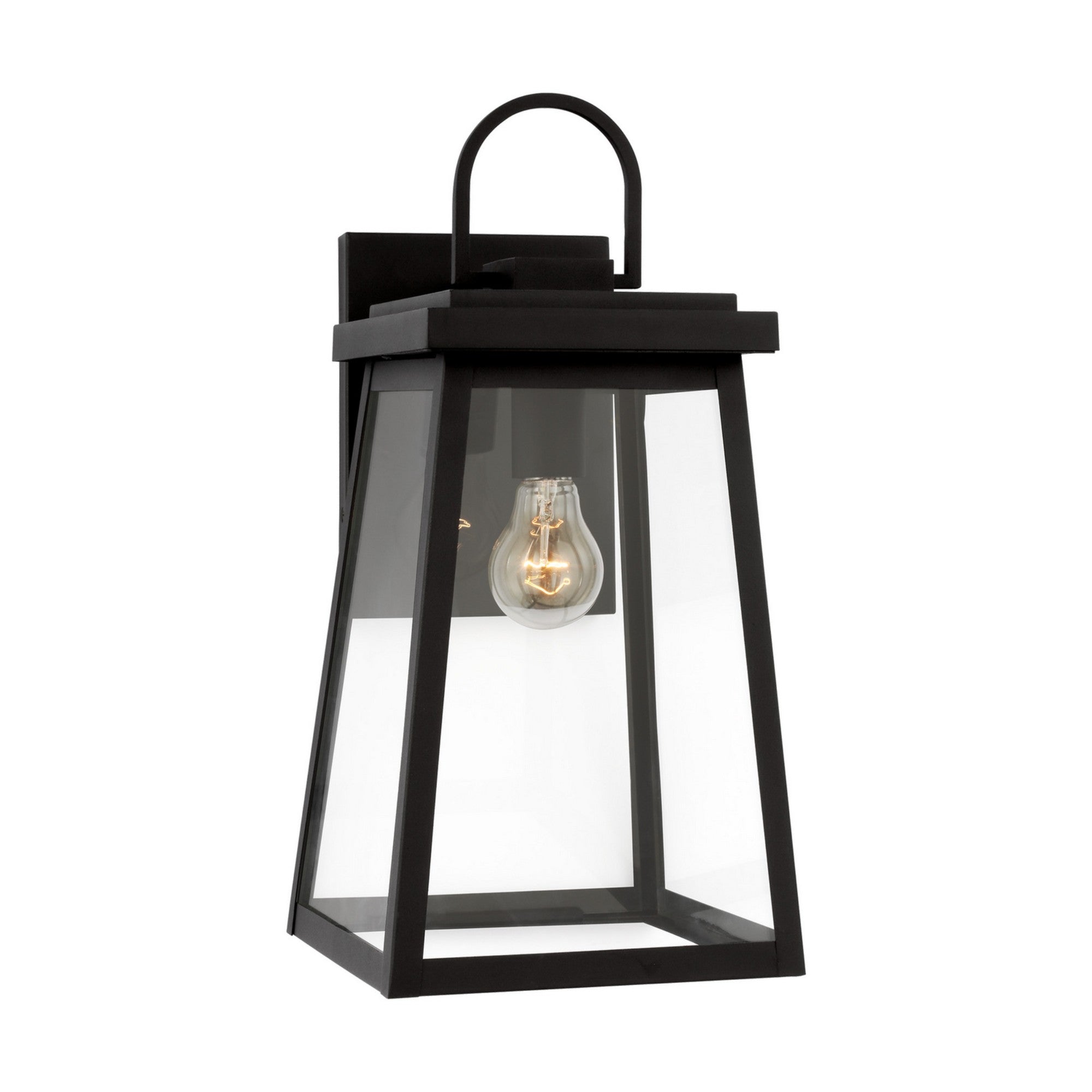 Founders 18" Large Outdoor Wall Lantern, Black Finish - Bees Lighting
