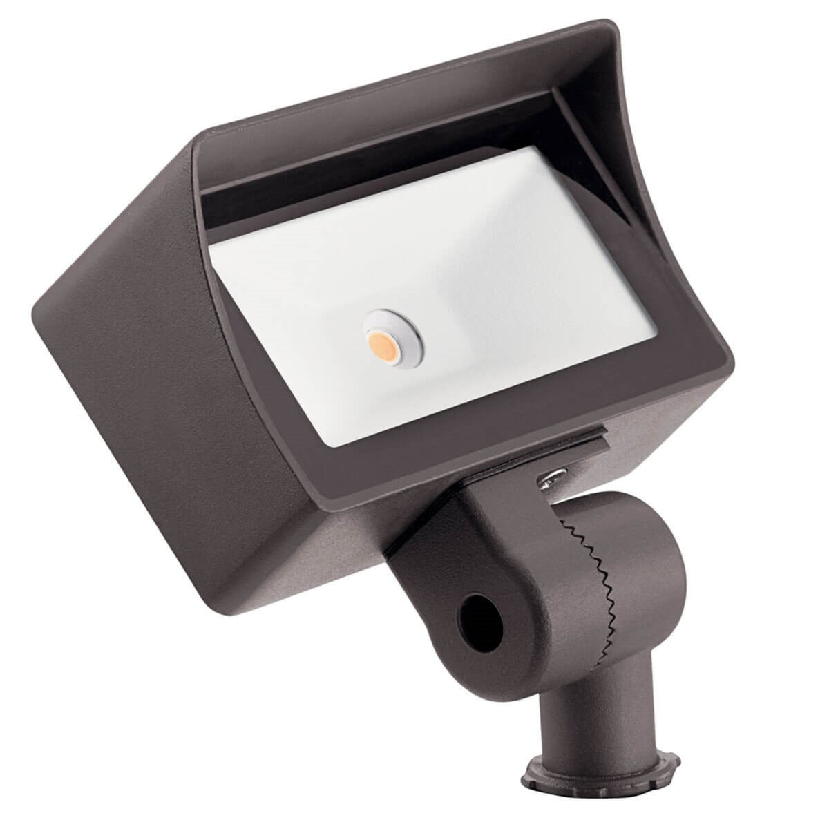 Textured bronze LED accent wash light with rectangular housing and small LED lens