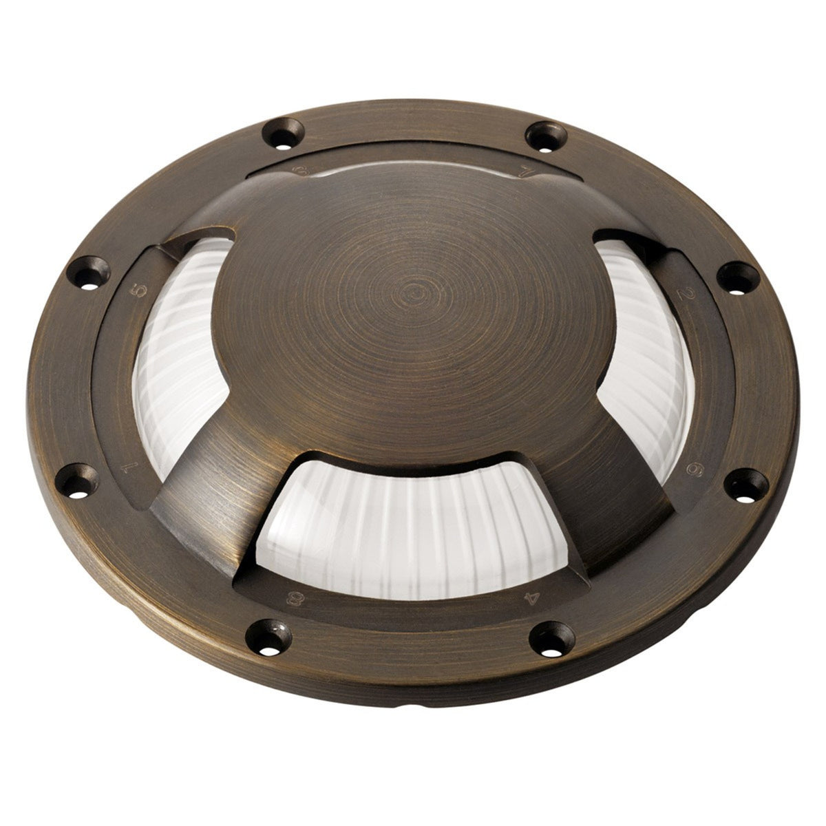 Centennial brass round lighting accessory with frosted diffuser and multiple mounting holes