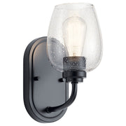 Valserrano 5" Wall Sconce, Black Finish, Clear Seeded Glass - Bees Lighting