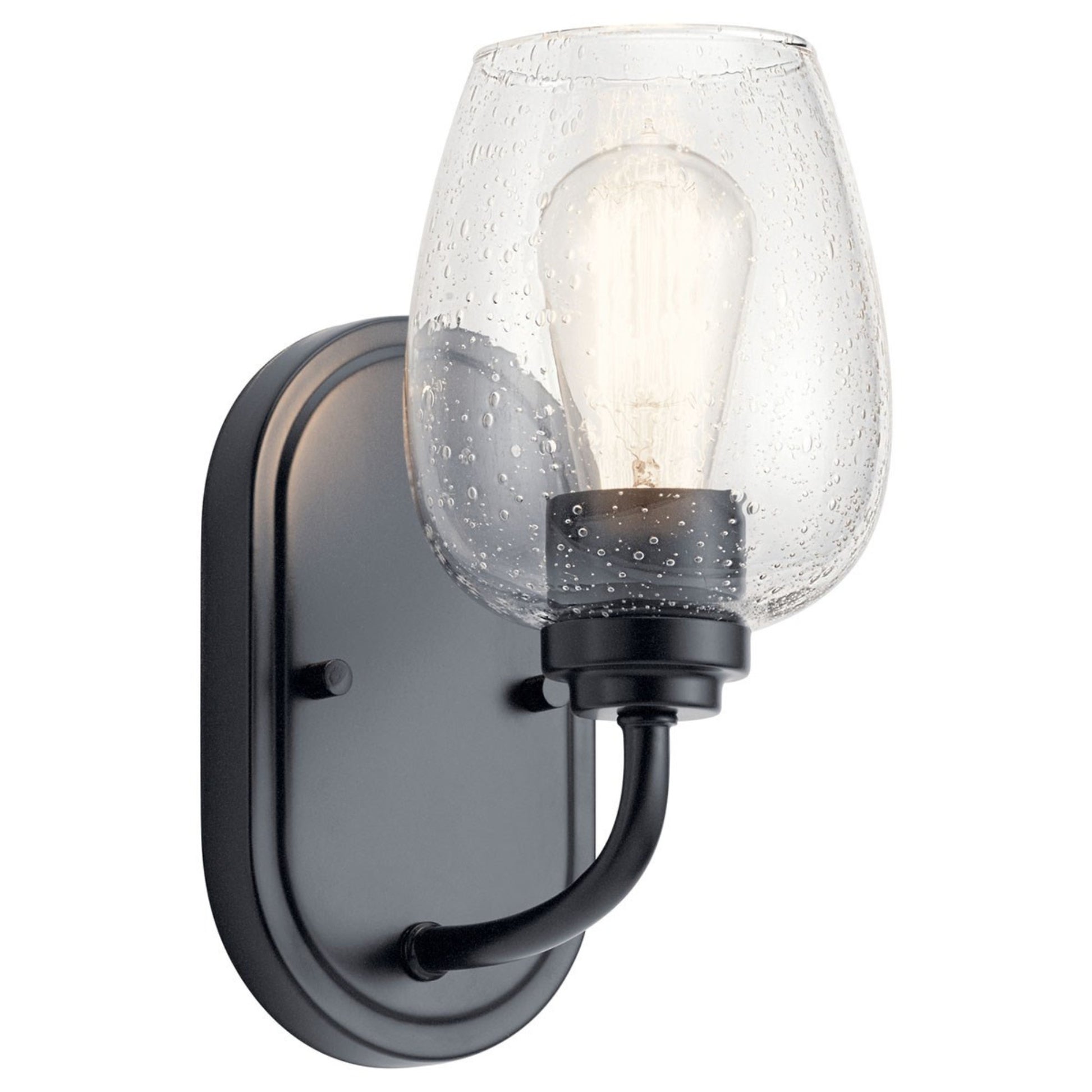 Valserrano 5" Wall Sconce, Black Finish, Clear Seeded Glass - Bees Lighting