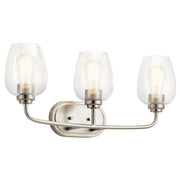 Valserrano 24" 3-Light Bath Vanity Light, Brushed Nickel Finish, Clear Seeded Glass - Bees Lighting