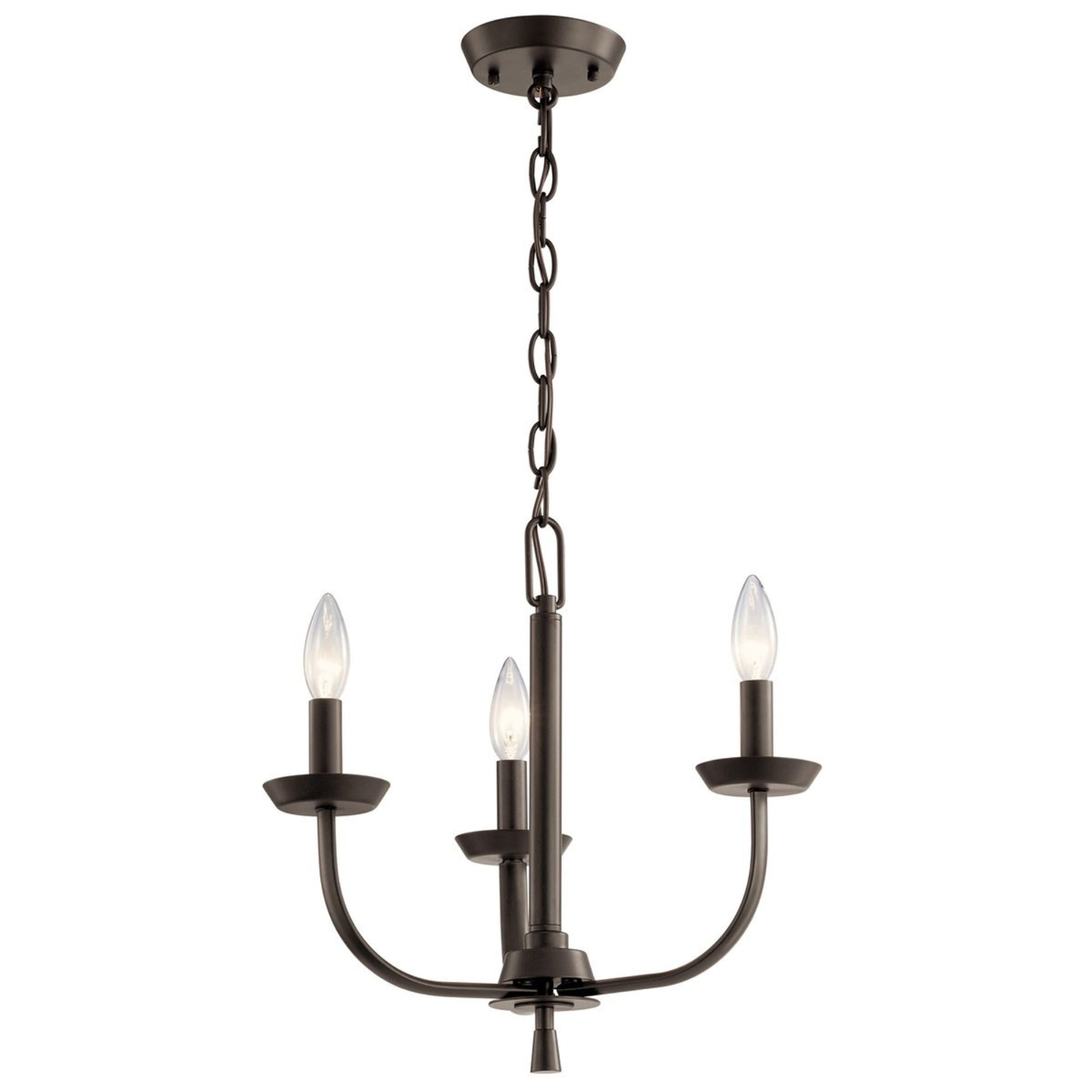 Kennewick 16" 3-Light Mini Chandelier, Olde Bronze Finish - Bees Lighting