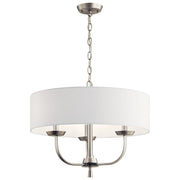 Kennewick 20" 3-Light Chandelier, Brushed Nickel Finish - Bees Lighting