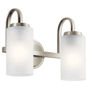 Kennewick 13" 2-Light Bath Vanity Light, Brushed Nickel Finish - Bees Lighting