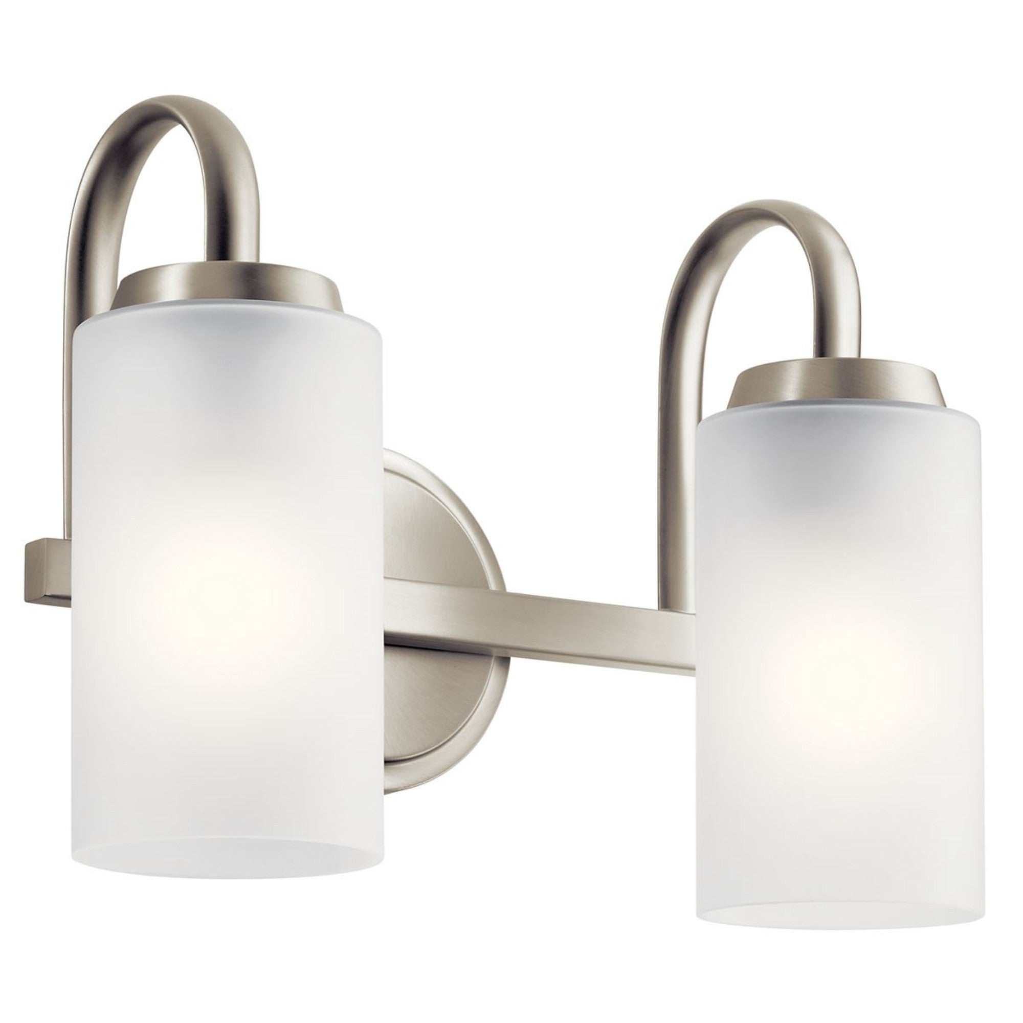 Kennewick 13" 2-Light Bath Vanity Light, Brushed Nickel Finish - Bees Lighting