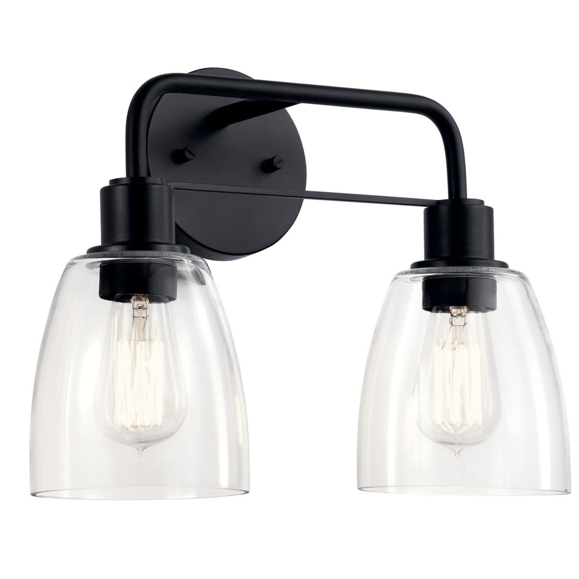 Meller 15" 2-Light Bath Vanity Light, Black Finish - Bees Lighting