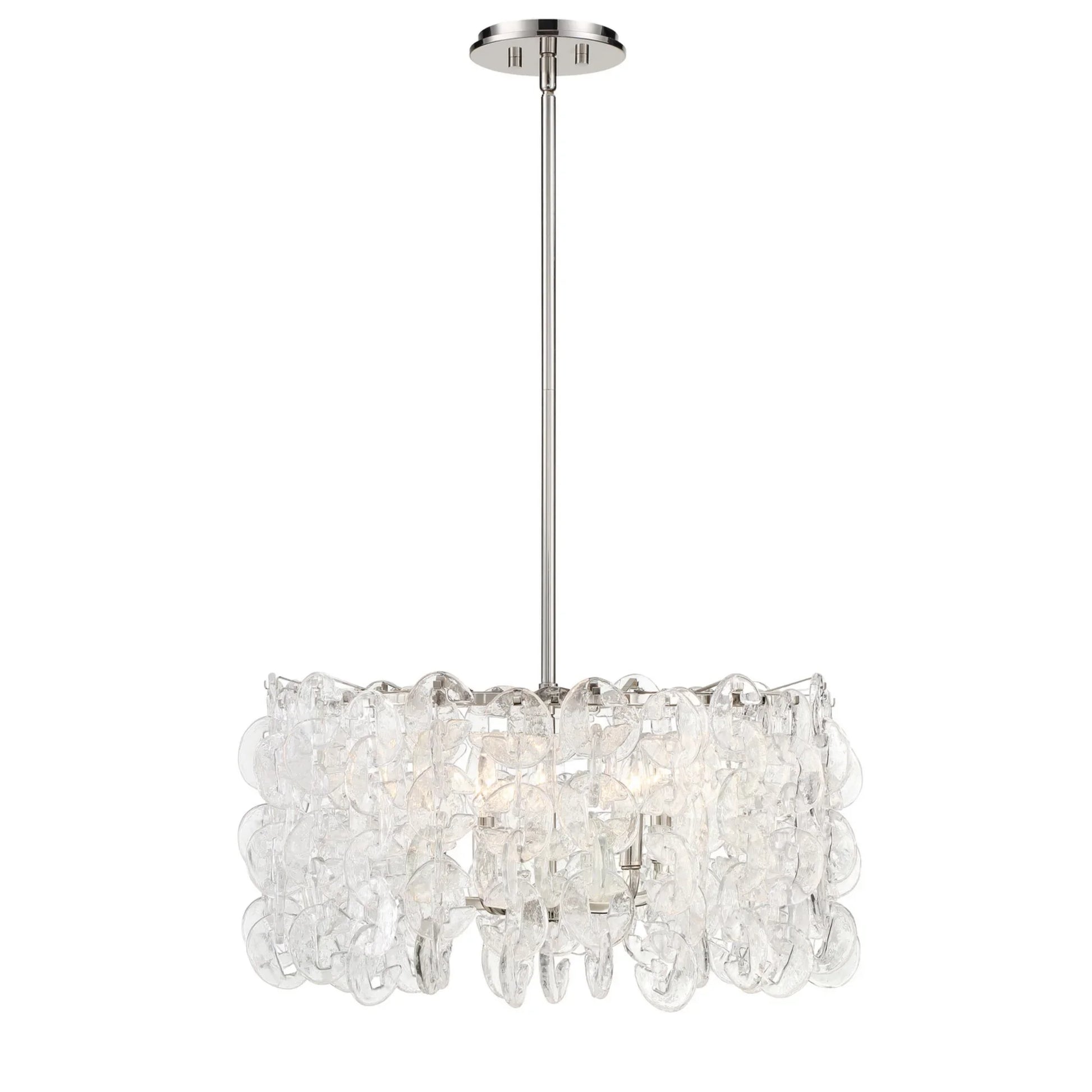 Taffinoe 25" 5-Light Pendant, Polished Nickel Finish - Bees Lighting