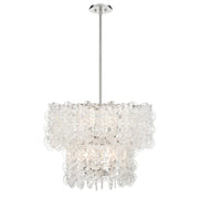 Taffinoe 30" 8-Light Pendant, Polished Nickel Finish - Bees Lighting