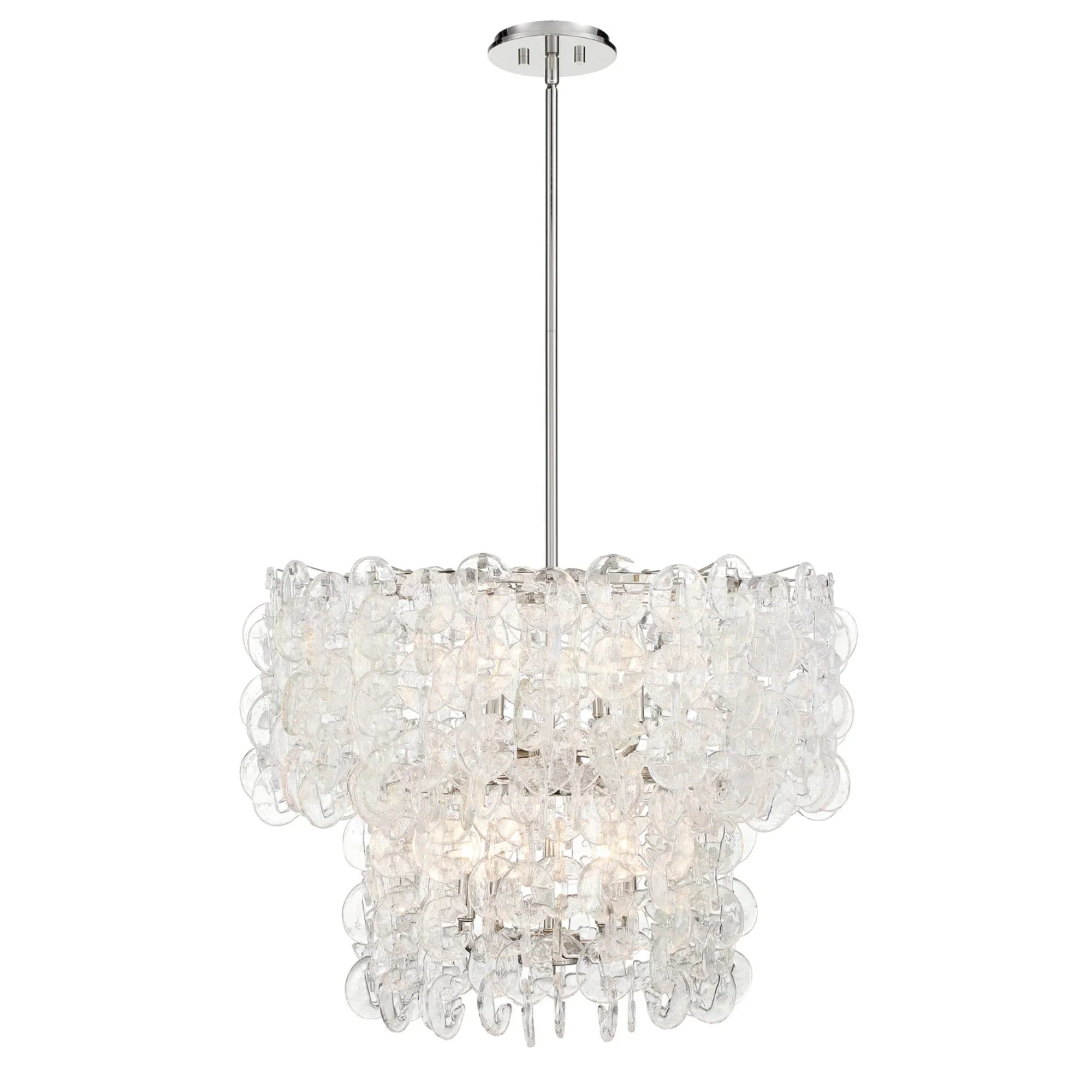 Taffinoe 30" 8-Light Pendant, Polished Nickel Finish - Bees Lighting