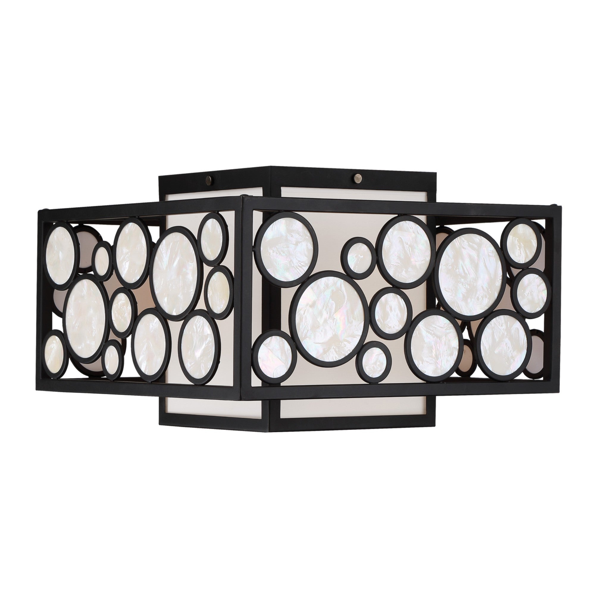 Mosaic 15" 2-Light Flush Mount, Oil Rubbed Bronze Finish - Bees Lighting