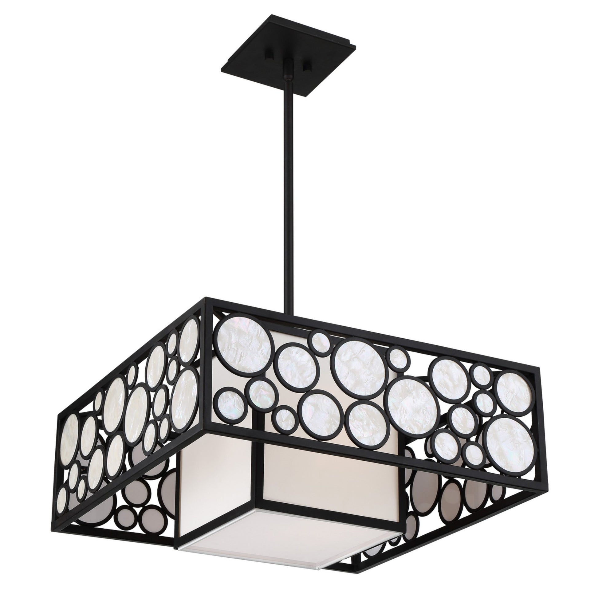 Mosaic 21" 2-Light Pendant, Oil Rubbed Bronze Finish - Bees Lighting