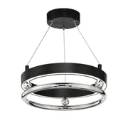 Grande Illusion 13" LED Semi-Flush Mount, Coal & Polished Nickel Highlights - Bees Lighting
