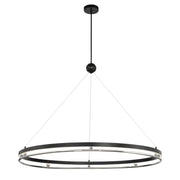 Grande Illusion 61" LED Pendant, Coal & Polished Nickel Highlights - Bees Lighting
