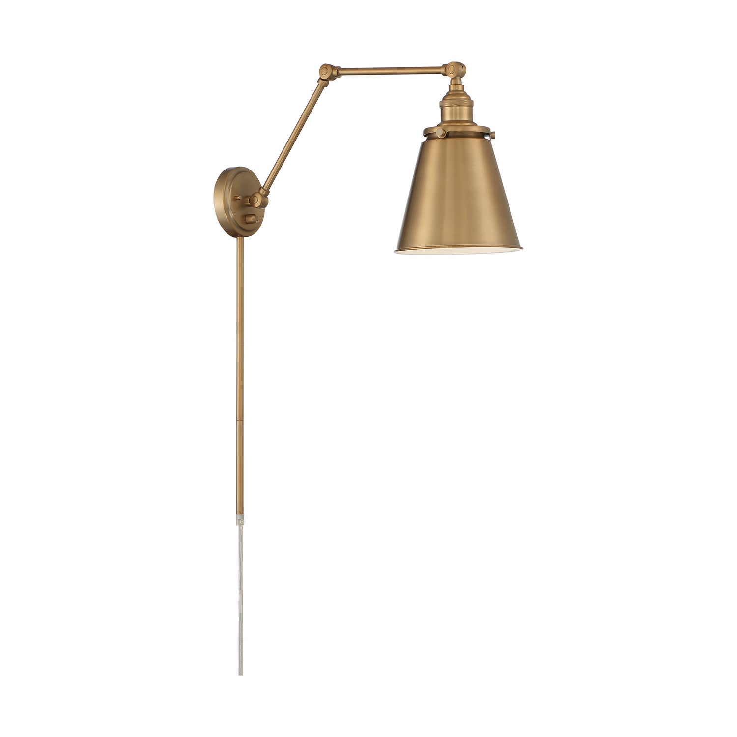 Bayard Plug In Swing Arm Wall Sconce Vintage Brass