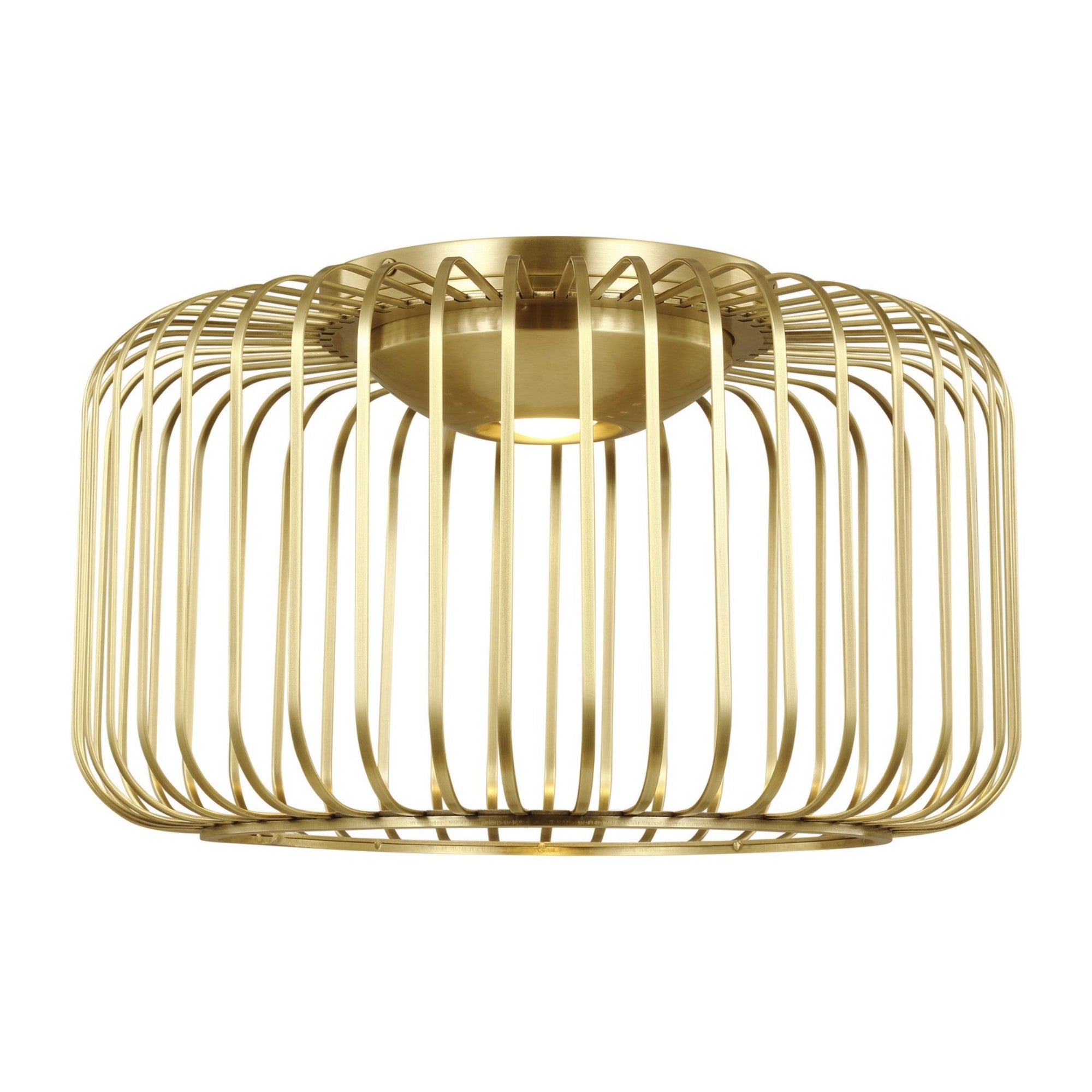 Kai 15" LED Flush Mount, Plated Brass Finish - Bees Lighting