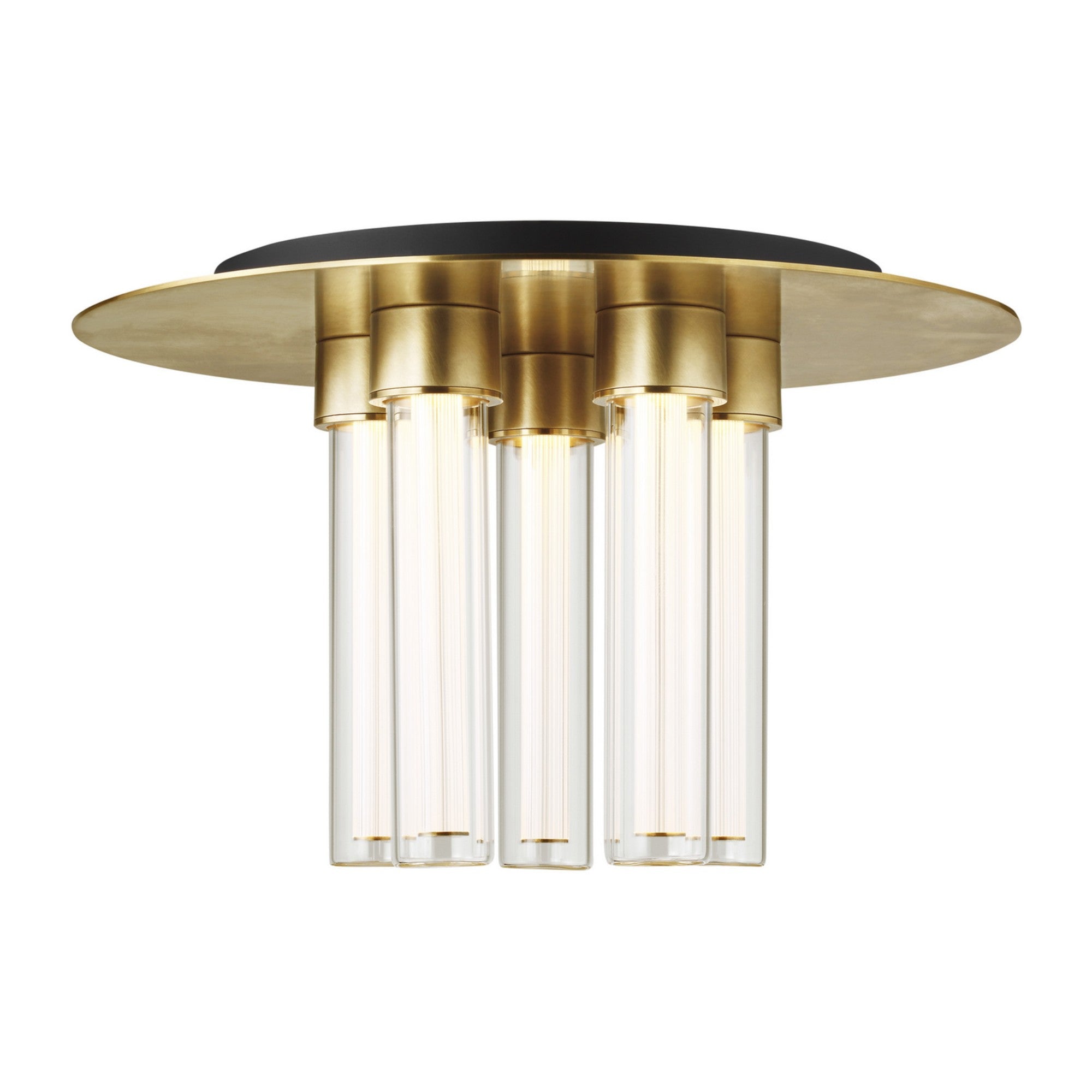 Kola 13" 5-Light LED Flush Mount, 277V, Natural Brass Finish - Bees Lighting