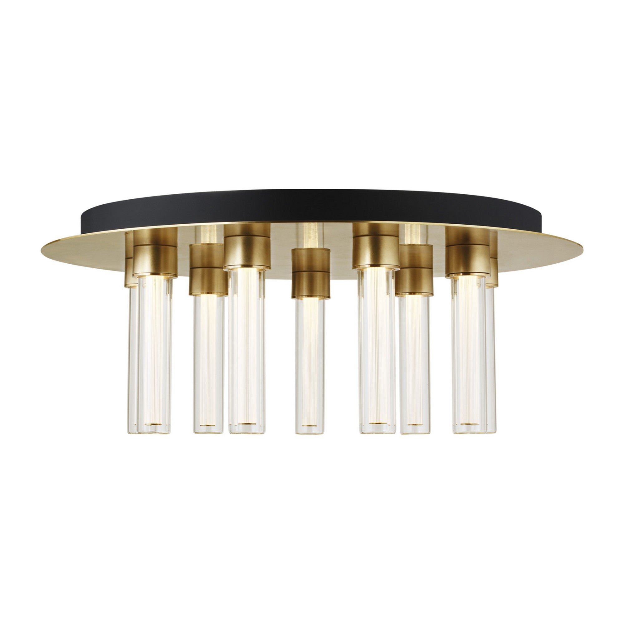 Kola 22" 9-Light LED Flush Mount, 120V, Natural Brass Finish - Bees Lighting