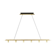 Ponte 50" LED Linear Chandelier, 277V, Natural Brass Finish - Bees Lighting