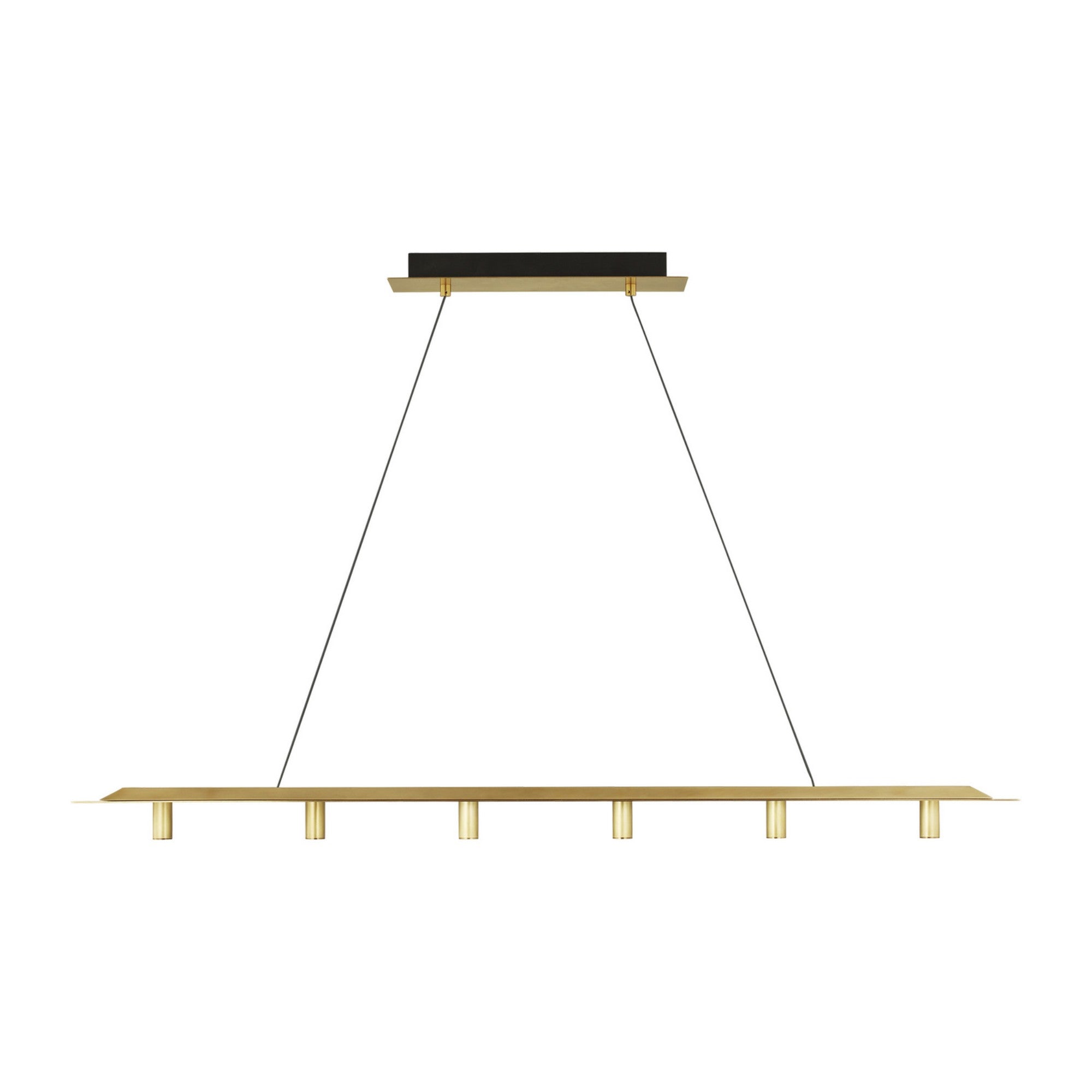Ponte 50" LED Linear Chandelier, 277V, Natural Brass Finish - Bees Lighting