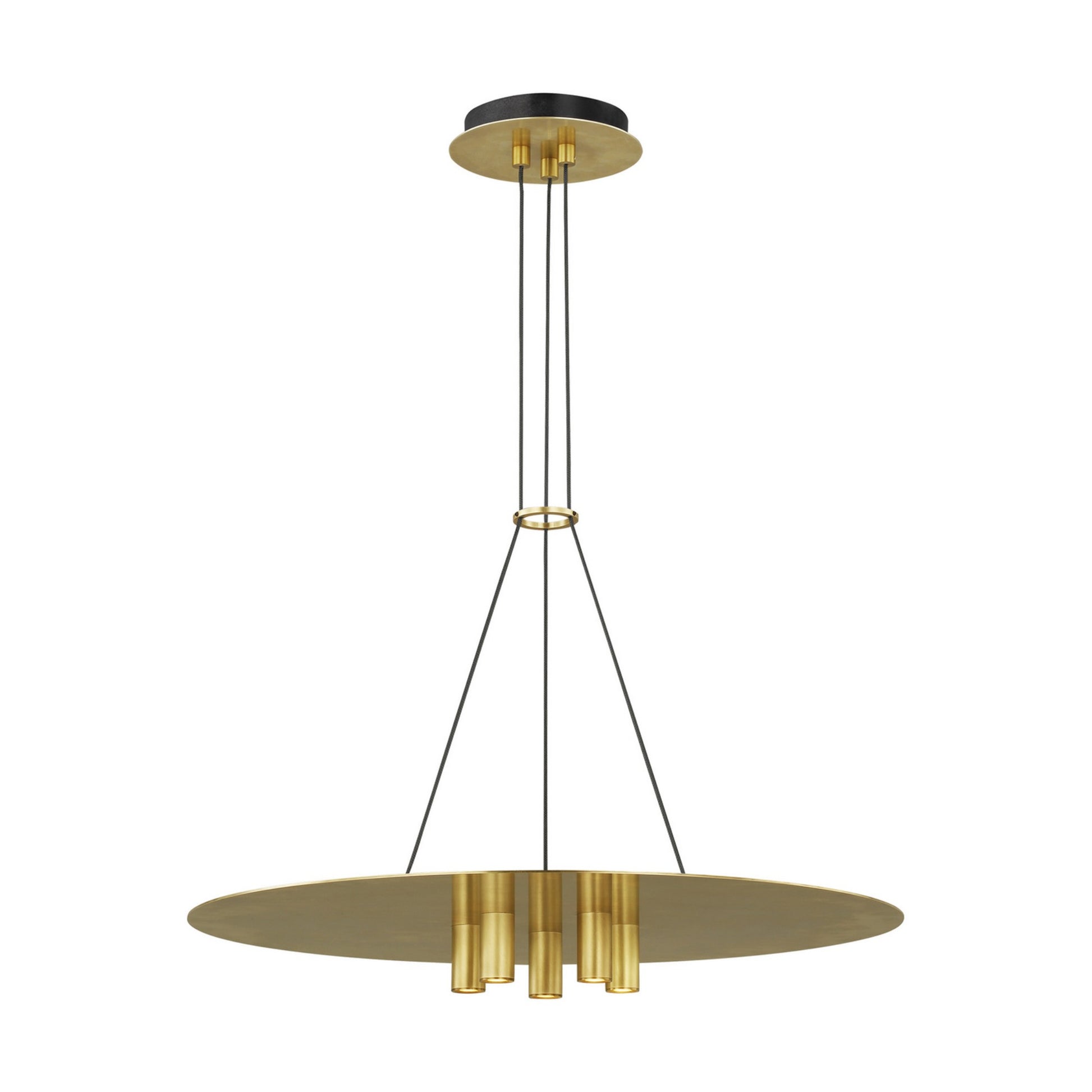 Ponte 22" LED Pendant, 120V, Natural Brass Finish - Bees Lighting