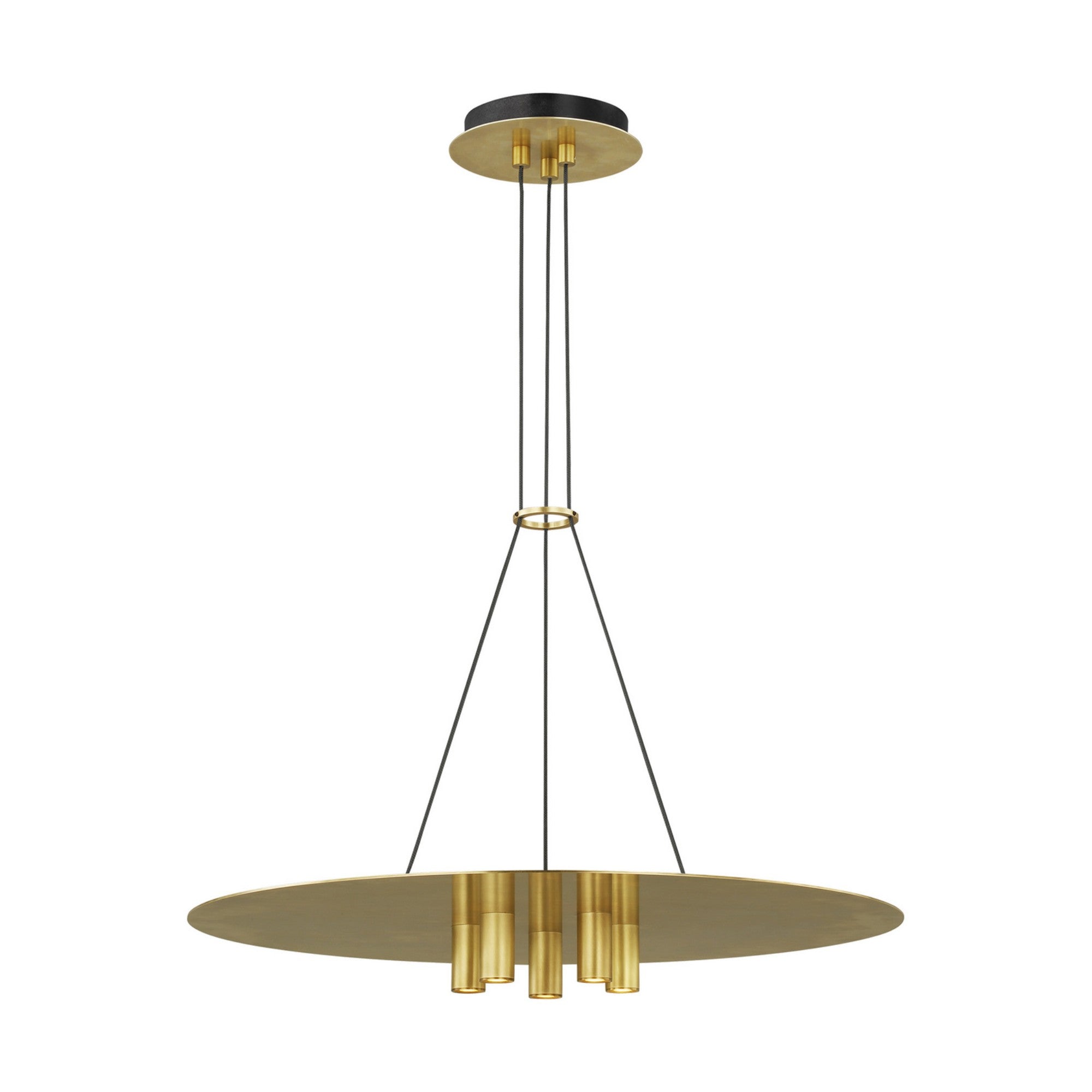 Ponte 22" LED Pendant, 120V, Natural Brass Finish - Bees Lighting