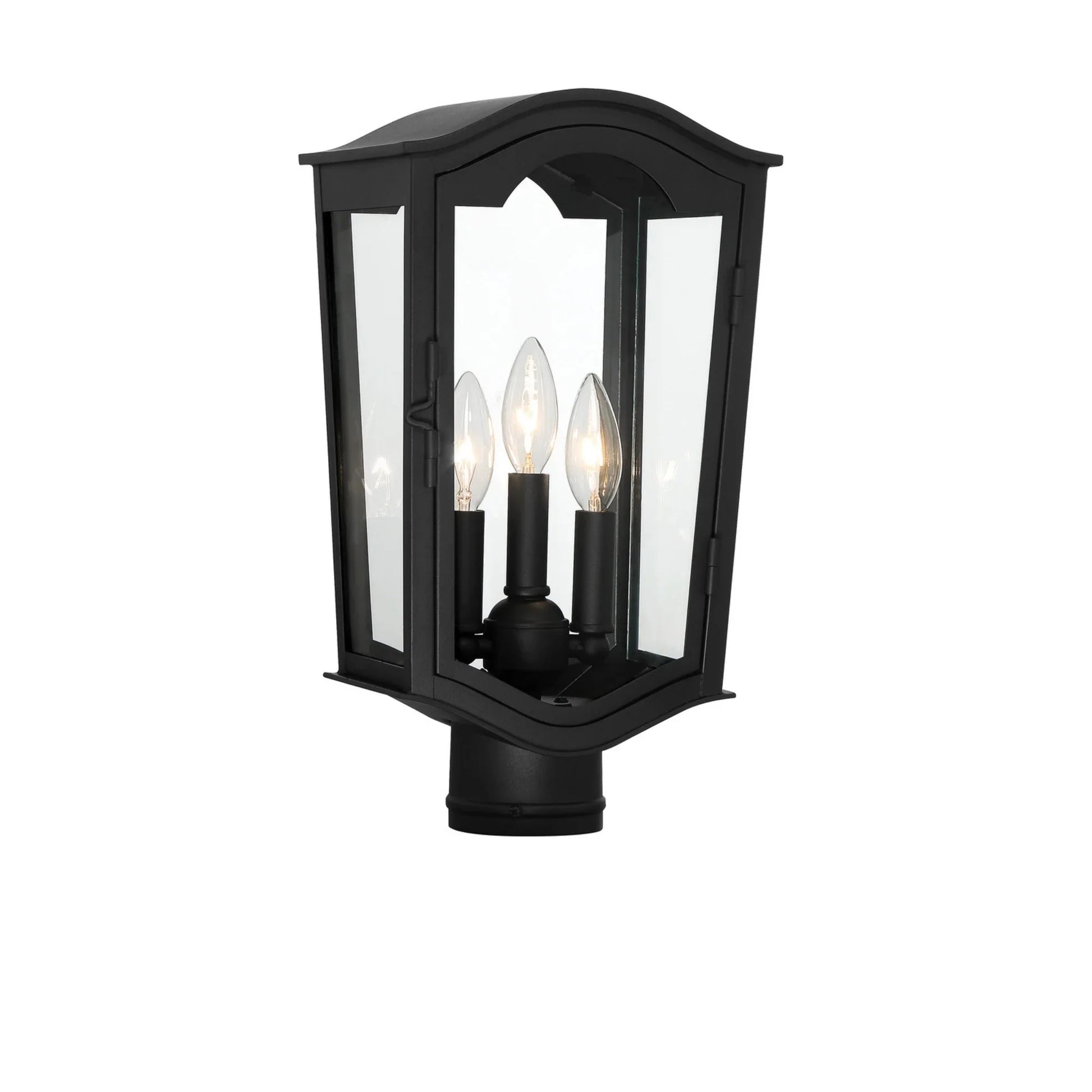 Houghton Hall 16" 3-Light Outdoor Post Mount, Sand Coal Finish - Bees Lighting