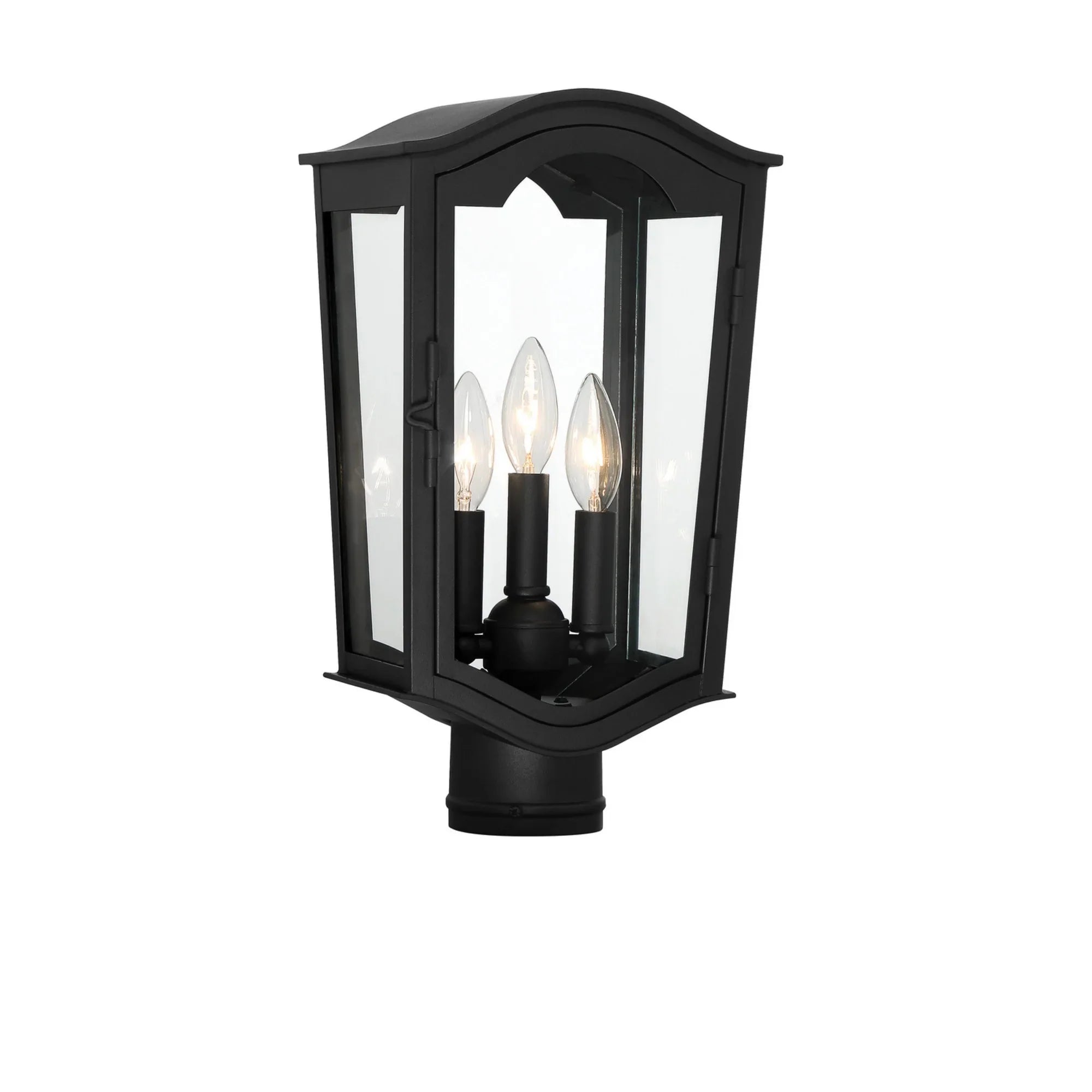 Houghton Hall 16" 3-Light Outdoor Post Mount, Sand Coal Finish - Bees Lighting